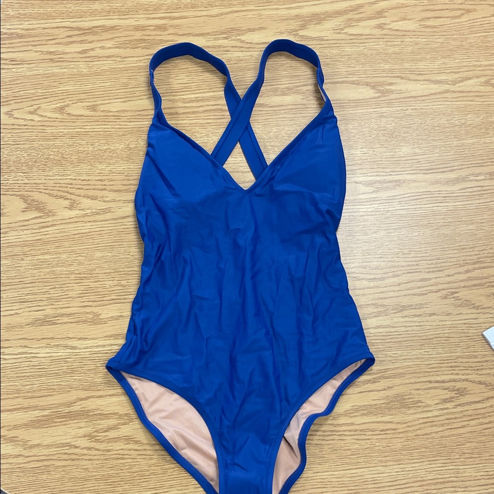 J. Crew Royal Blue Crisscross Back One-Piece Swimsuit